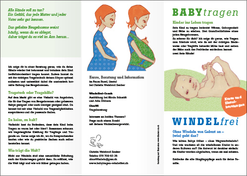 Babytragen – Windelfrei: Prospekt Aussenseite